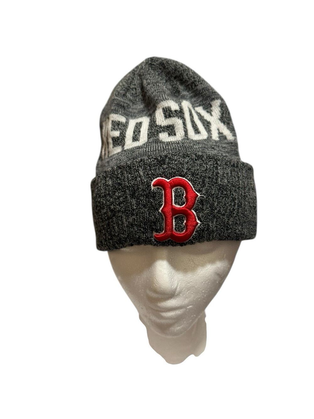 MLB New Era Boston Red Sox Logo Knit Skull Cap Beanie Hat